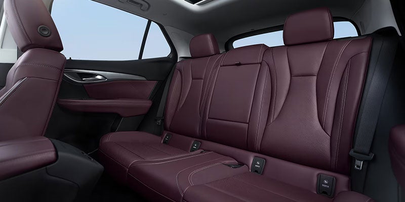 Buick Envision rear seats with premium red leather