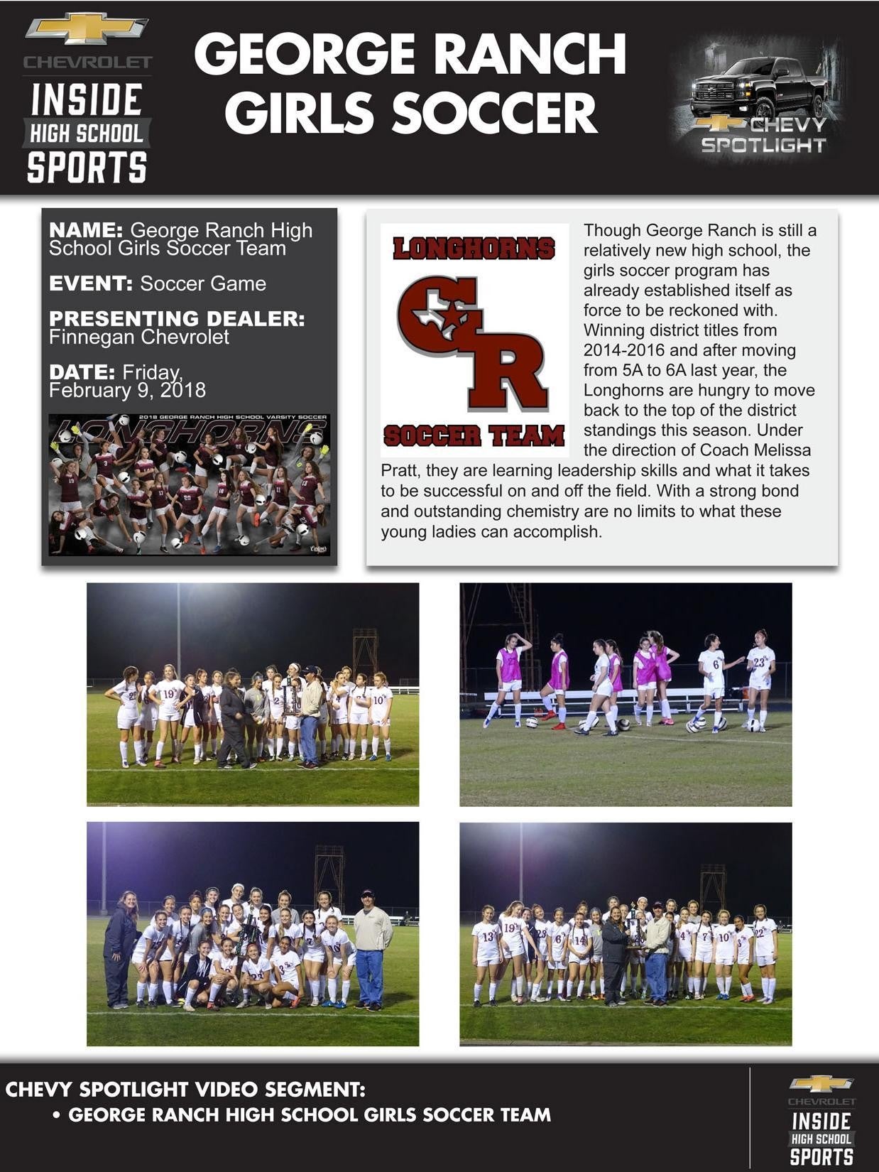 George Ranch Girls Soccer Newsletter - Finnegan Buick GMC in Rosenberg TX
